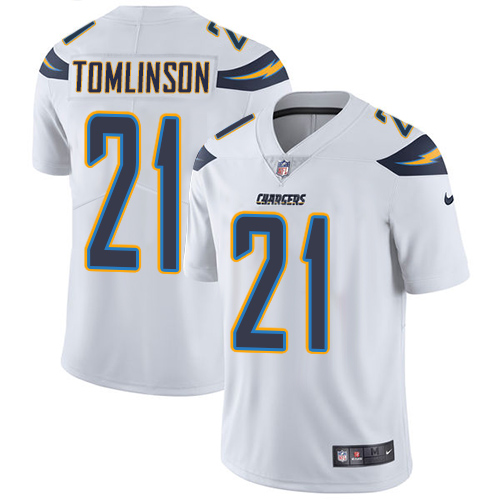 Nike Chargers #21 LaDainian Tomlinson White Men's Stitched NFL Vapor Untouchable Limited Jersey - Click Image to Close